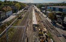 Przystanek Sosnowiec Środula Sosnowiec Środula, budowa nowego przystanku z lotu ptaka, fot. Łukasz Hachuła