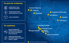 Mapka z zaznaczonymi punktami przeładunkowymi