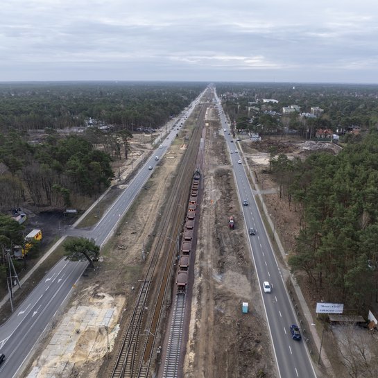 Zdjęcie z lotu ptaka na linii LK7