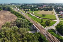 Widok z lotu ptaka na budowę przystanku kolejowego Kraków Kościelniki, fot. Piotr Hamarnik