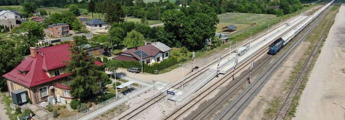 Stacja Niemojki widok z drona fot Paweł Mieszkowski PKP Polskie Linie Kolejowe SA