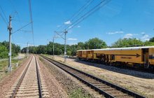 Przejazd techniczny drezyną po nowej linii Wieliszew - Zegrze, tory, pociąg roboczy fot. Kamila Turel PLK SA