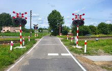 Przejazd kolejowo-drogowy w Bielczynach. Fot. Eugeniusz Kołodyński PLK