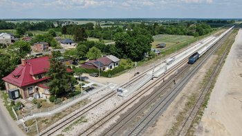 Stacja Niemojki - widok z drona fot. Paweł Mieszkowski PKP Polskie Linie Kolejowe SA