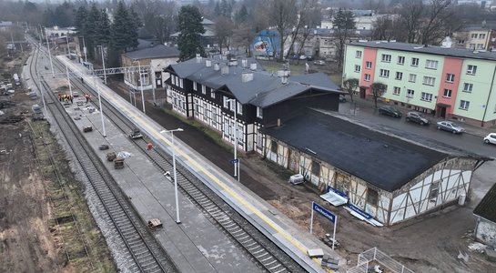 Stacja Ciechocinek Widok z góry na stację Ciechocinek. fot. Paweł Mieszkowski PLK (1)