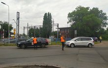 Akcja Bezpieczny przejazd na przejeździe kolejowo-drogowym w Szczecinie (1)