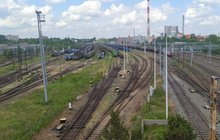 Stacja Częstochowa Towarowa, widok z lotu ptaka na układ torowy w stacji, fot. Andrzej Wróbel